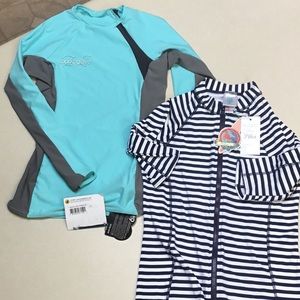 Two NWT women’s rashguards sz 6 M Body Glove